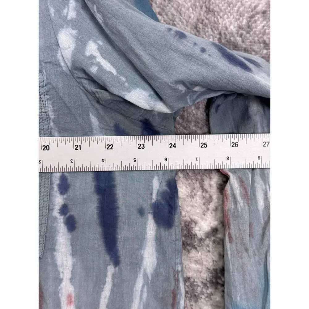 Anthropologie Top XL Womens Pilcro Gray Dyed Brushstroke Cotton Tunic Shirt_4